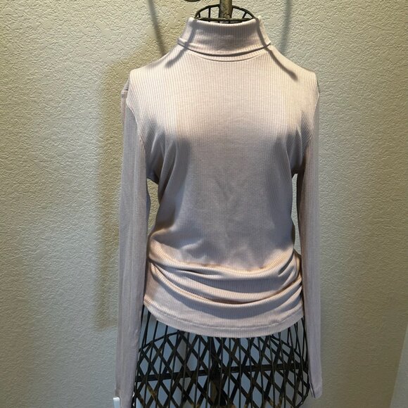 H&M Cream Beige Super Soft Ribbed High-Neck Fitted Turtleneck Sweater Size S - Picture 9 of 12